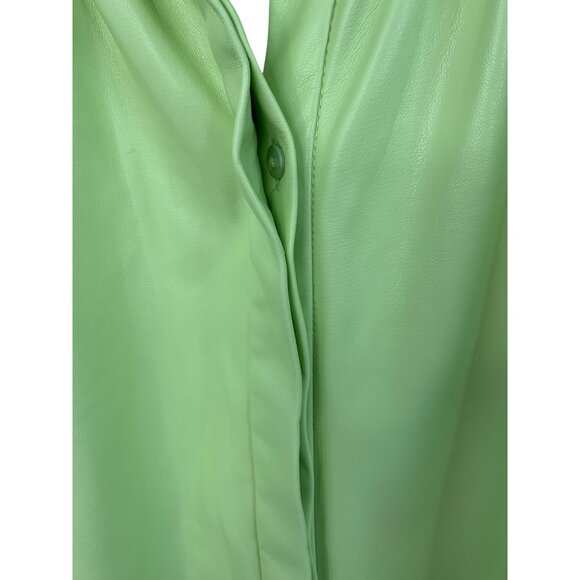 NWT Small House Of Harlow Vegan Leather Sleeveless Lime Green Midi Dress $249 - Picture 11 of 11